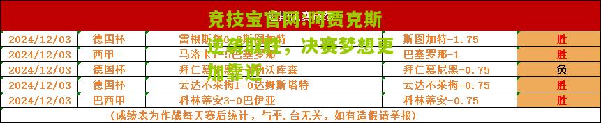 阿贾克斯逆袭取胜，决赛梦想更加靠近